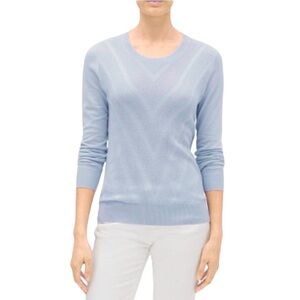 BANANA REPUBLIC Sweater Women’s Large Heather Grey Chevron Forever Lightweight